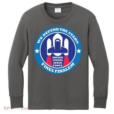 United States Space Force We Defend the Stars Kids Long Sleeve Shirt