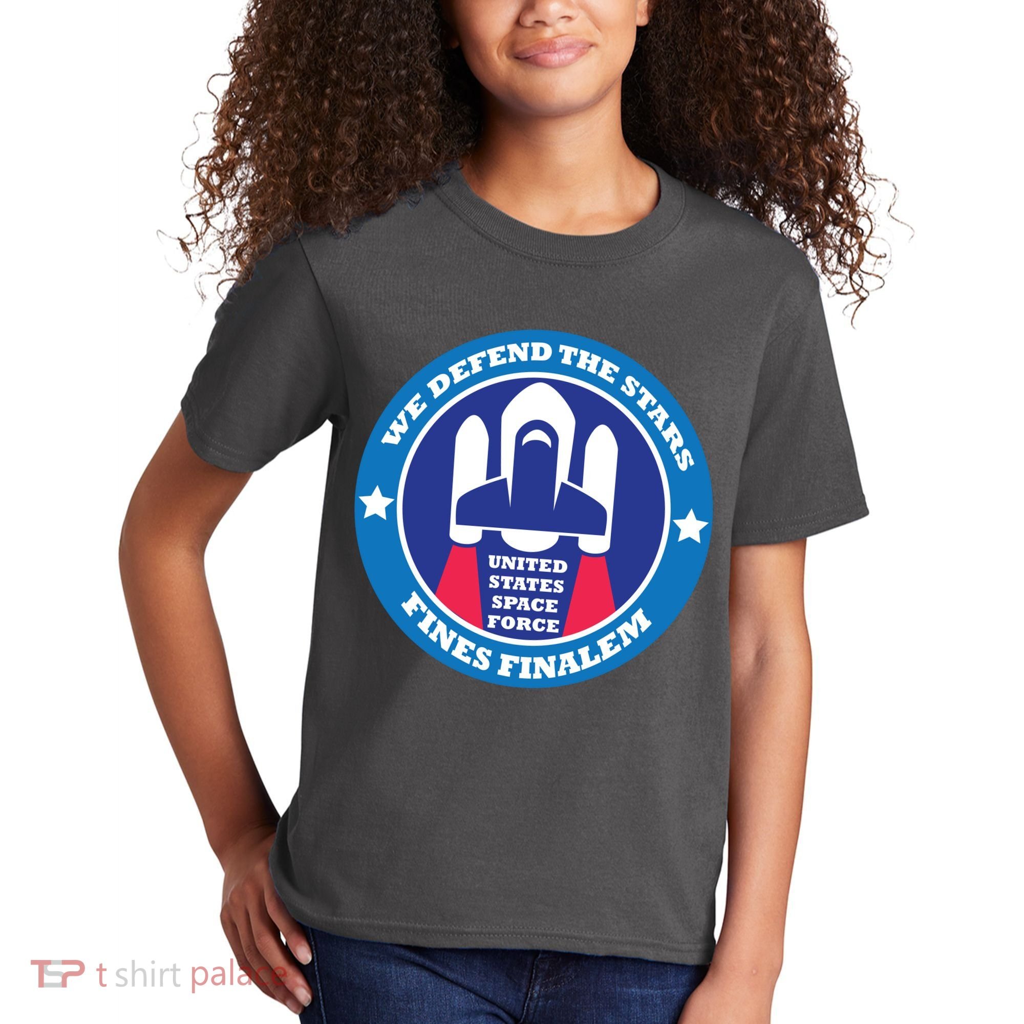 United States Space Force We Defend the Stars Kids T-Shirt