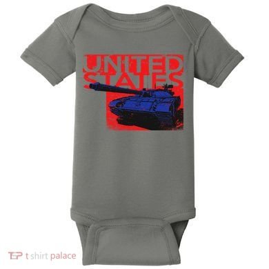 United States US Tank  Baby Bodysuit