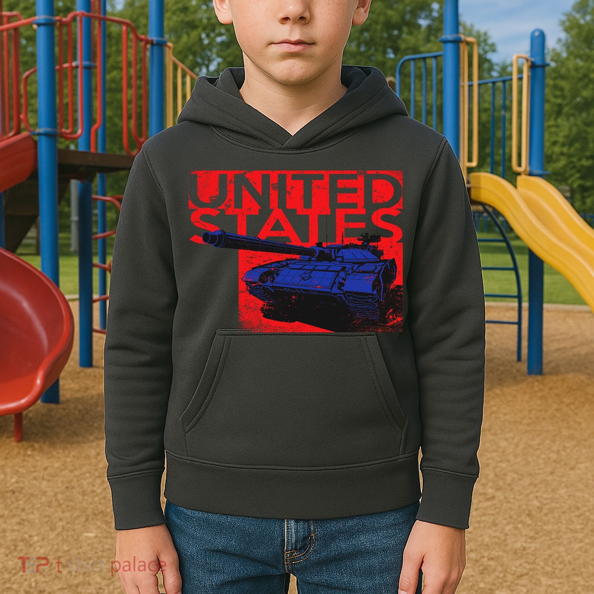 United States US Tank  Kids Hoodie
