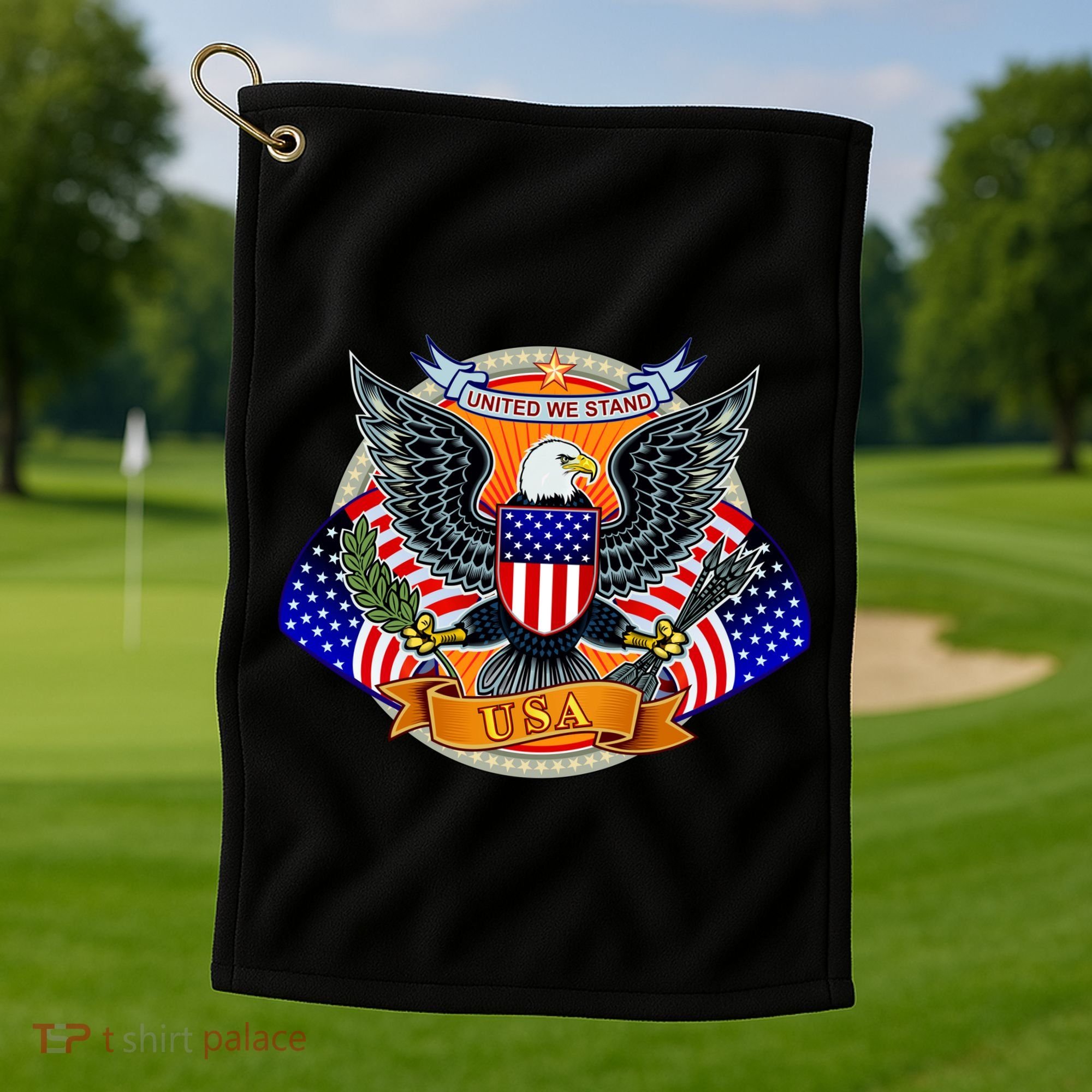 United We Stand USA Eagle Crest Golf Towel
