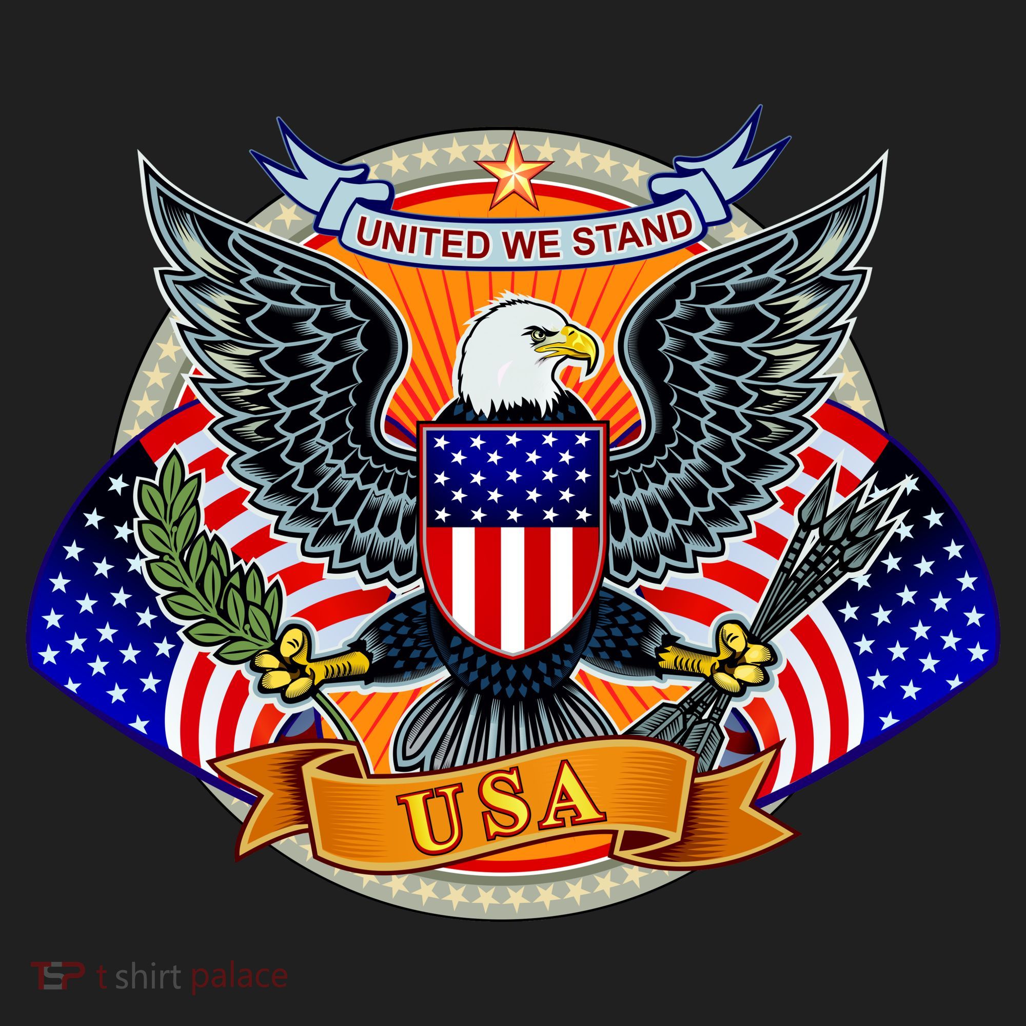 United We Stand USA Eagle Crest Golf Towel