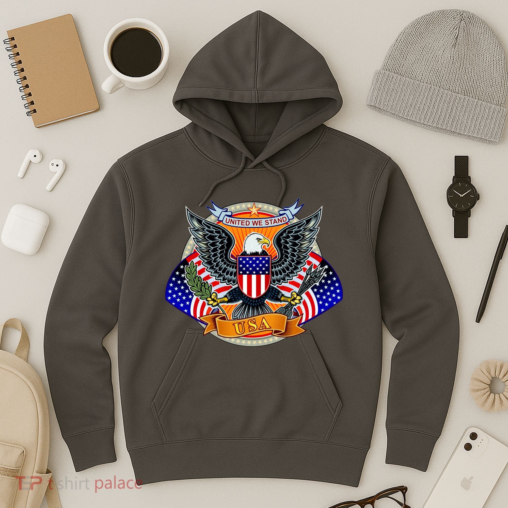 United We Stand USA Eagle Crest Hoodie