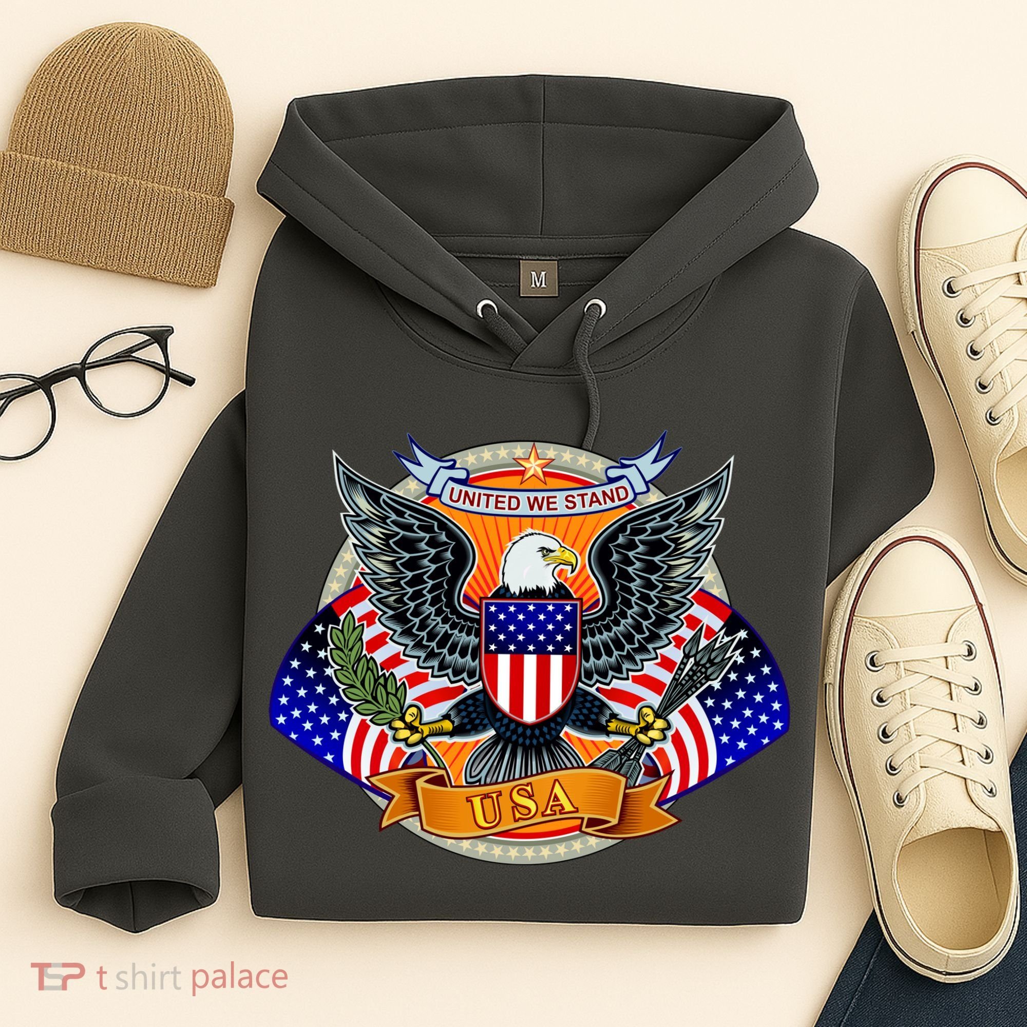 United We Stand USA Eagle Crest Hoodie