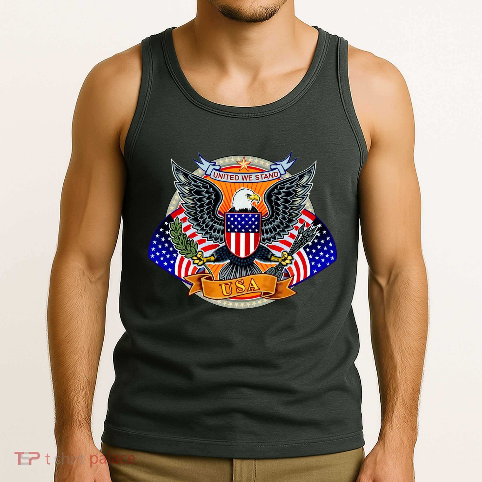 United We Stand USA Eagle Crest Tank Top