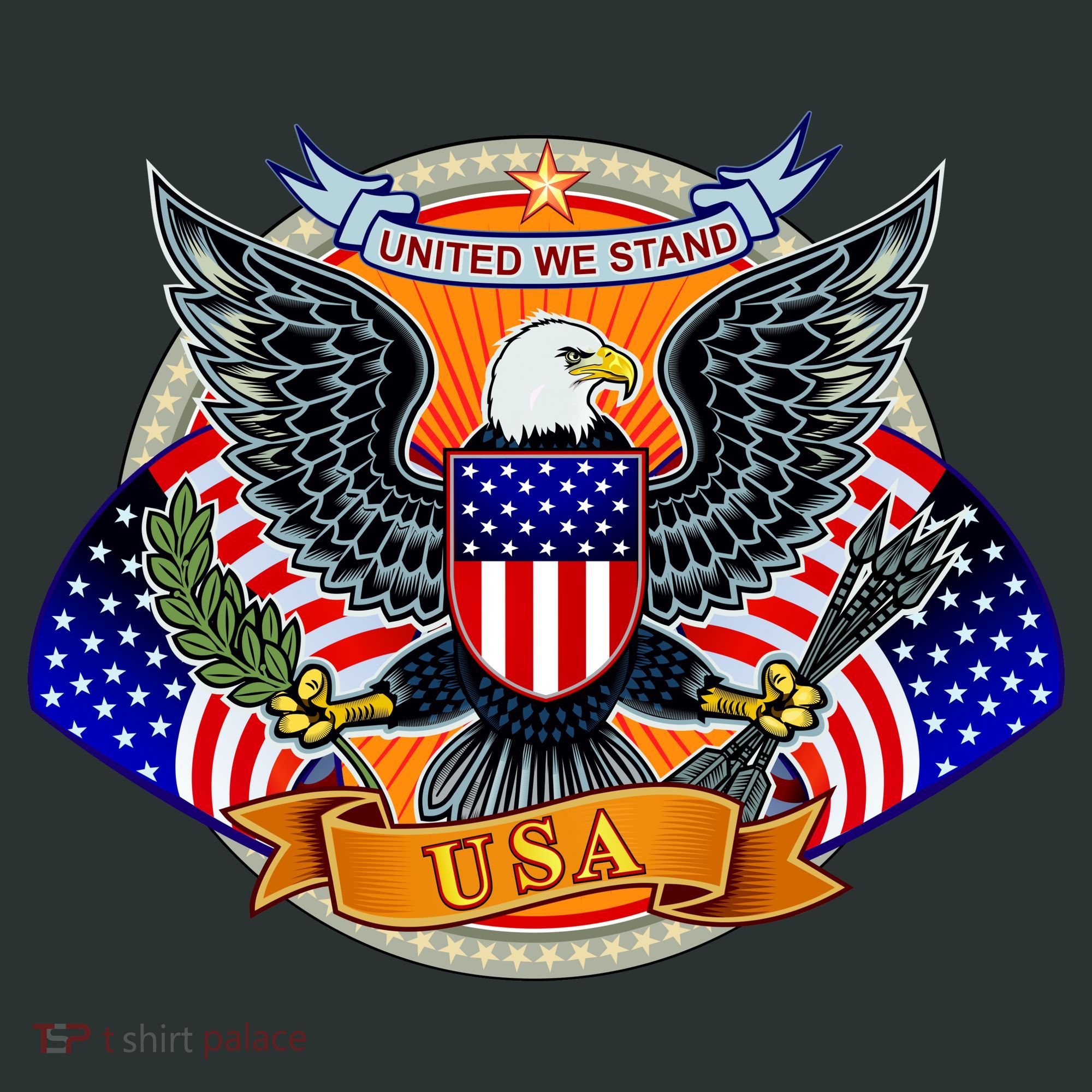 United We Stand USA Eagle Crest Tank Top
