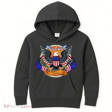 United We Stand USA Eagle Crest Kids Hoodie