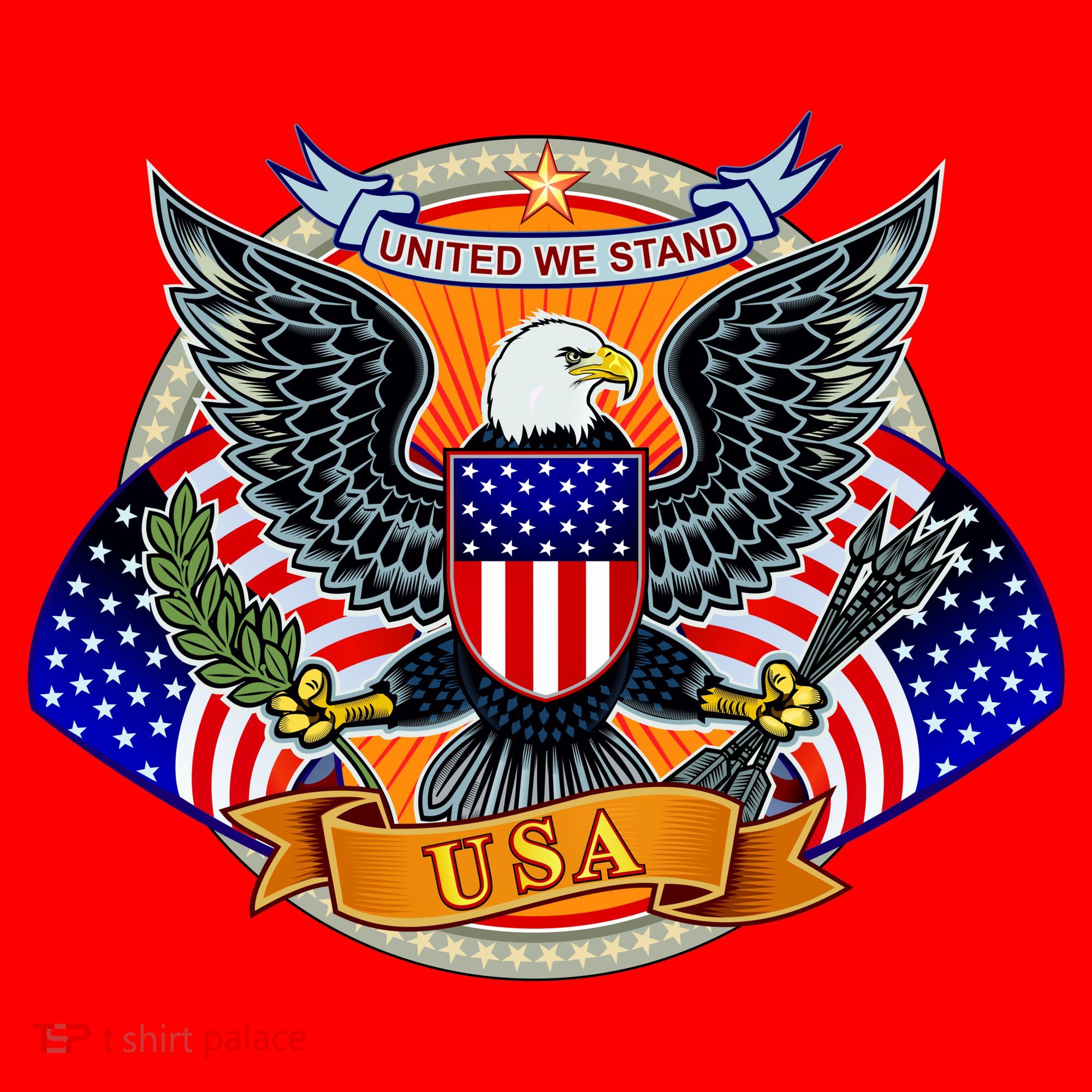 United We Stand USA Eagle Crest Santa Hat