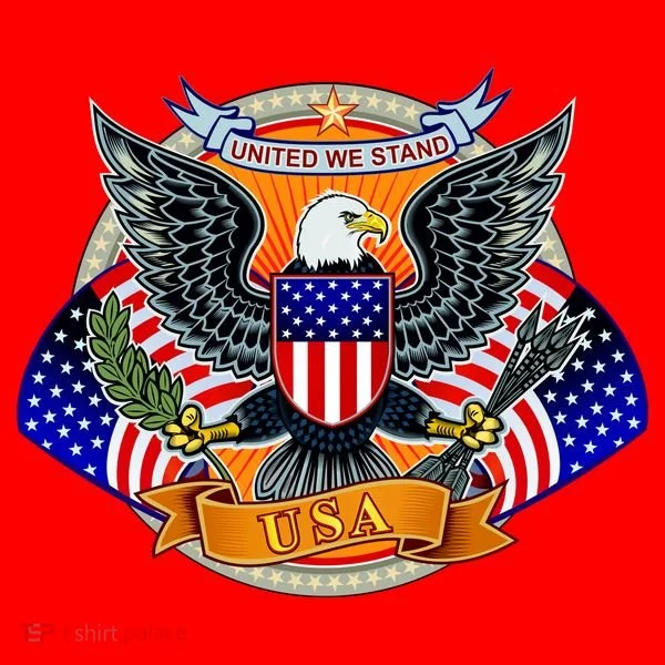 United We Stand USA Eagle Crest Santa Hat
