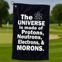 Universe Is Made Of Morons Golf Towel thumb 1