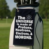Universe Is Made Of Morons Golf Towel thumb 2