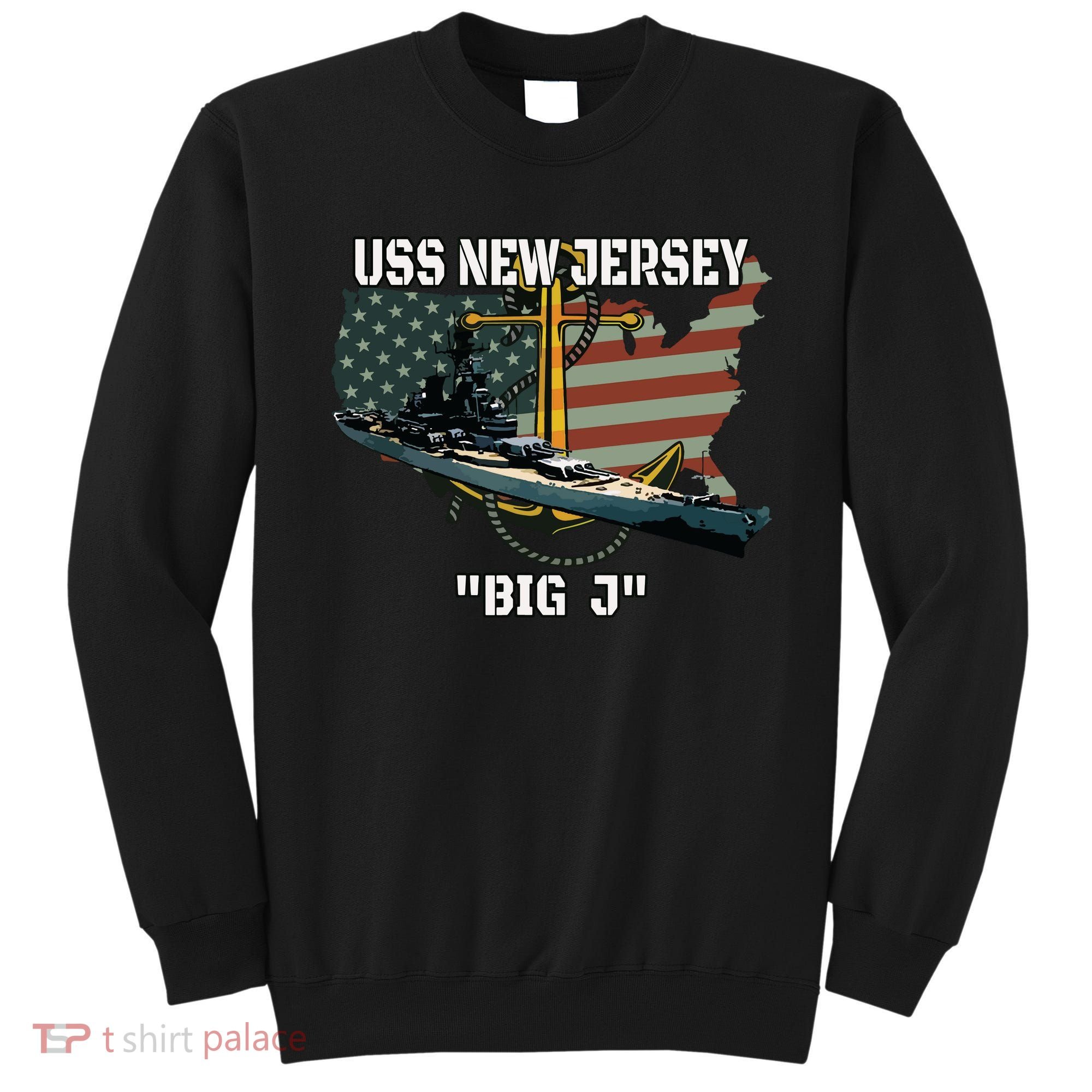 Uss New Jersey Bb62 Battleship Veterans Day Warship Father Sweatshirt