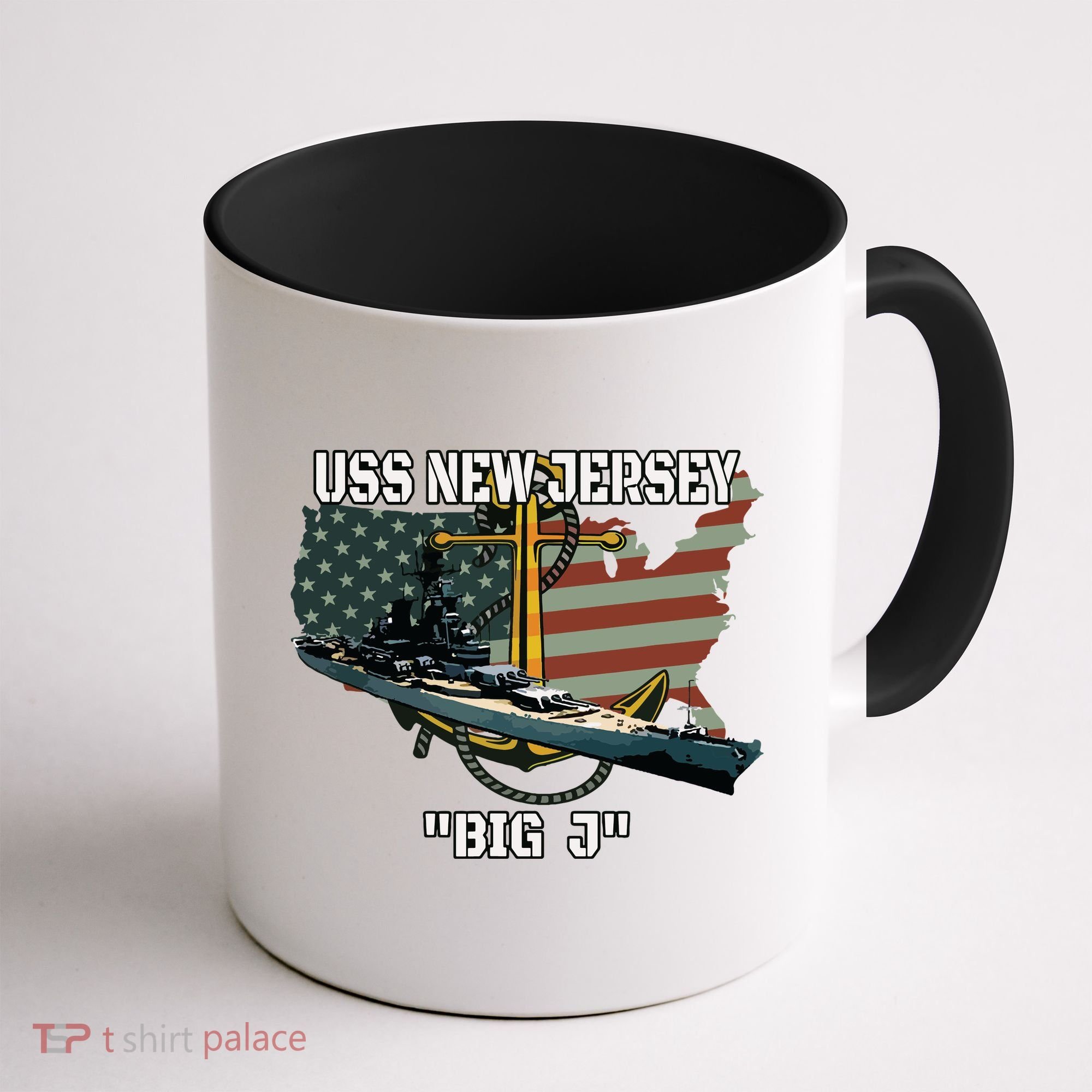 Uss New Jersey Bb62 Battleship Veterans Day Warship Father Coffee Mug
