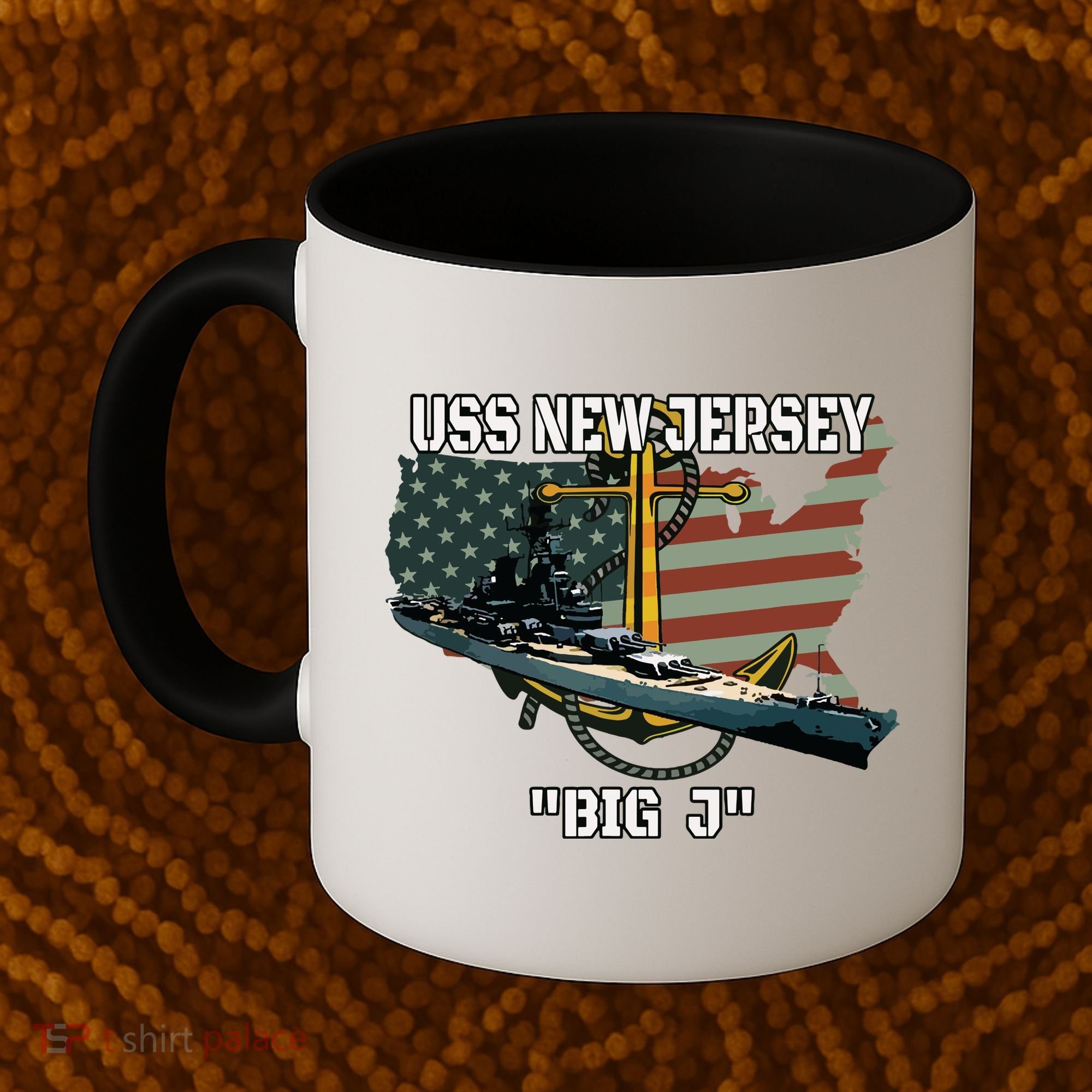 Uss New Jersey Bb62 Battleship Veterans Day Warship Father Coffee Mug