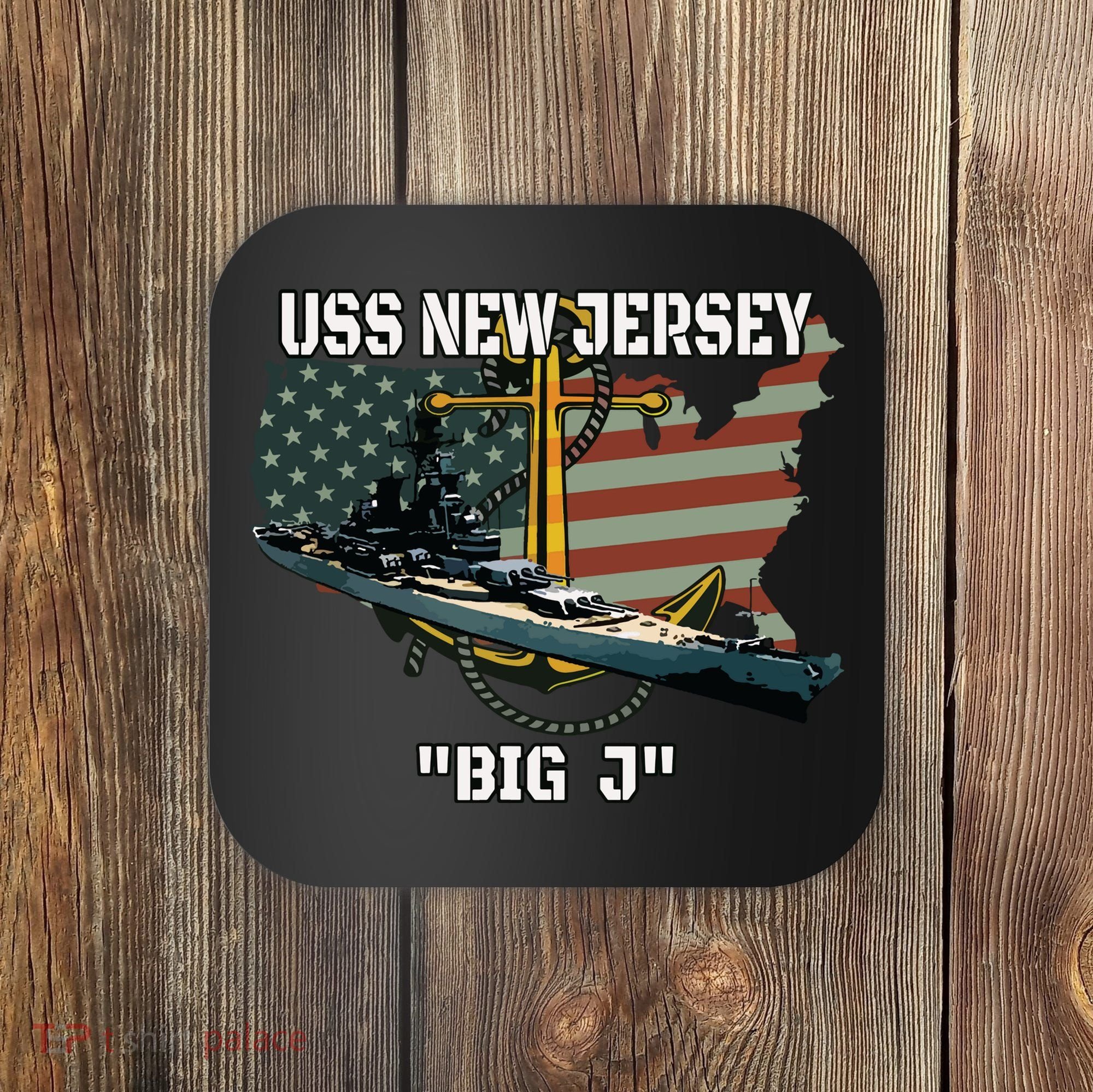 Uss New Jersey Bb62 Battleship Veterans Day Warship Father Coaster