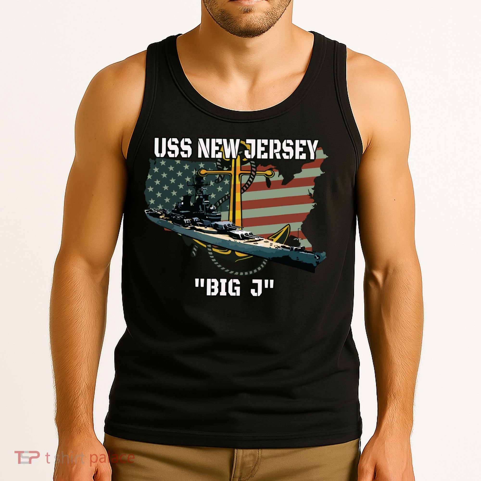 Uss New Jersey Bb62 Battleship Veterans Day Warship Father Tank Top