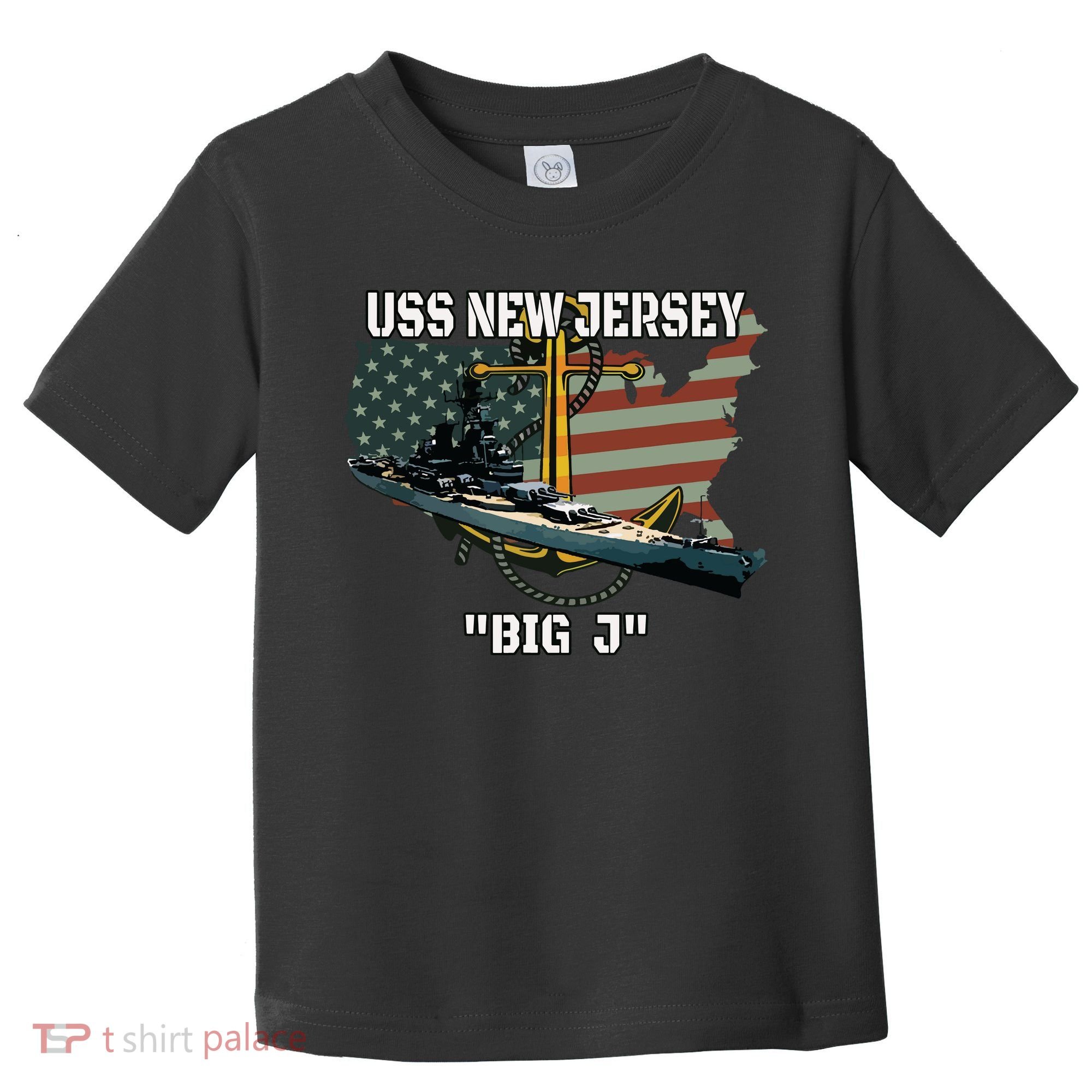 Uss New Jersey Bb62 Battleship Veterans Day Warship Father Toddler T-Shirt