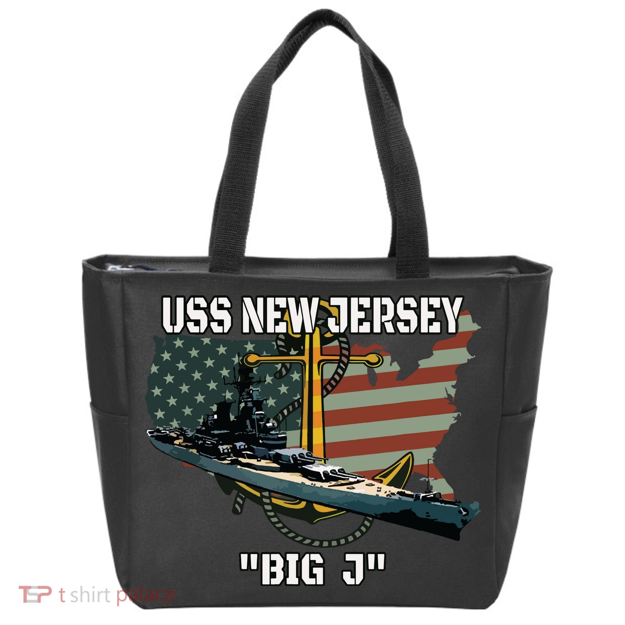 Uss New Jersey Bb62 Battleship Veterans Day Warship Father Tote Bag