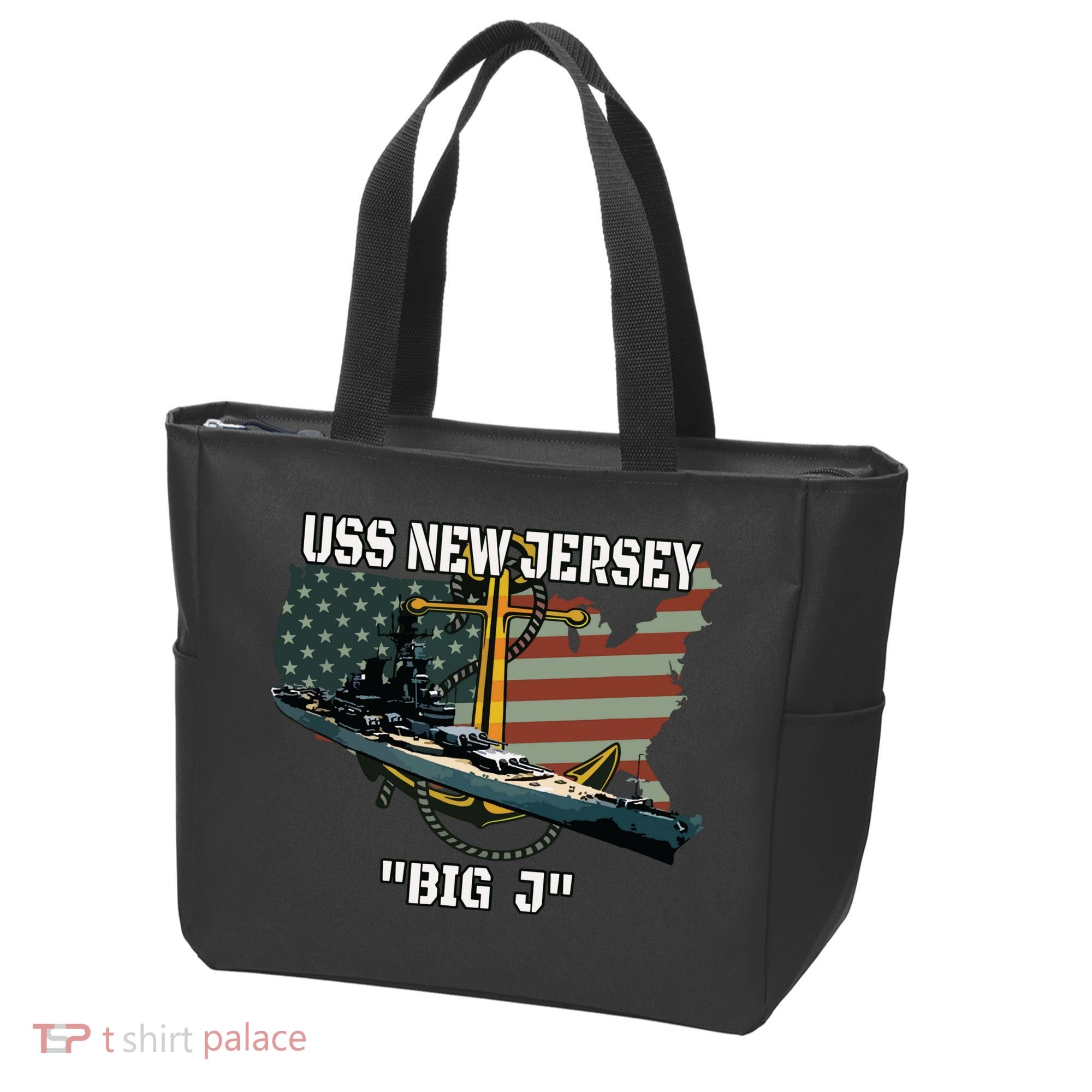 Uss New Jersey Bb62 Battleship Veterans Day Warship Father Tote Bag