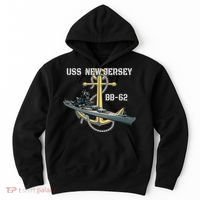 Uss New Jersey Bb62 Battleship Ww2 American Warship Veteran Hoodie thumb 0