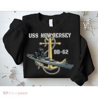 Uss New Jersey Bb62 Battleship Ww2 American Warship Veteran Sweatshirt thumb 2
