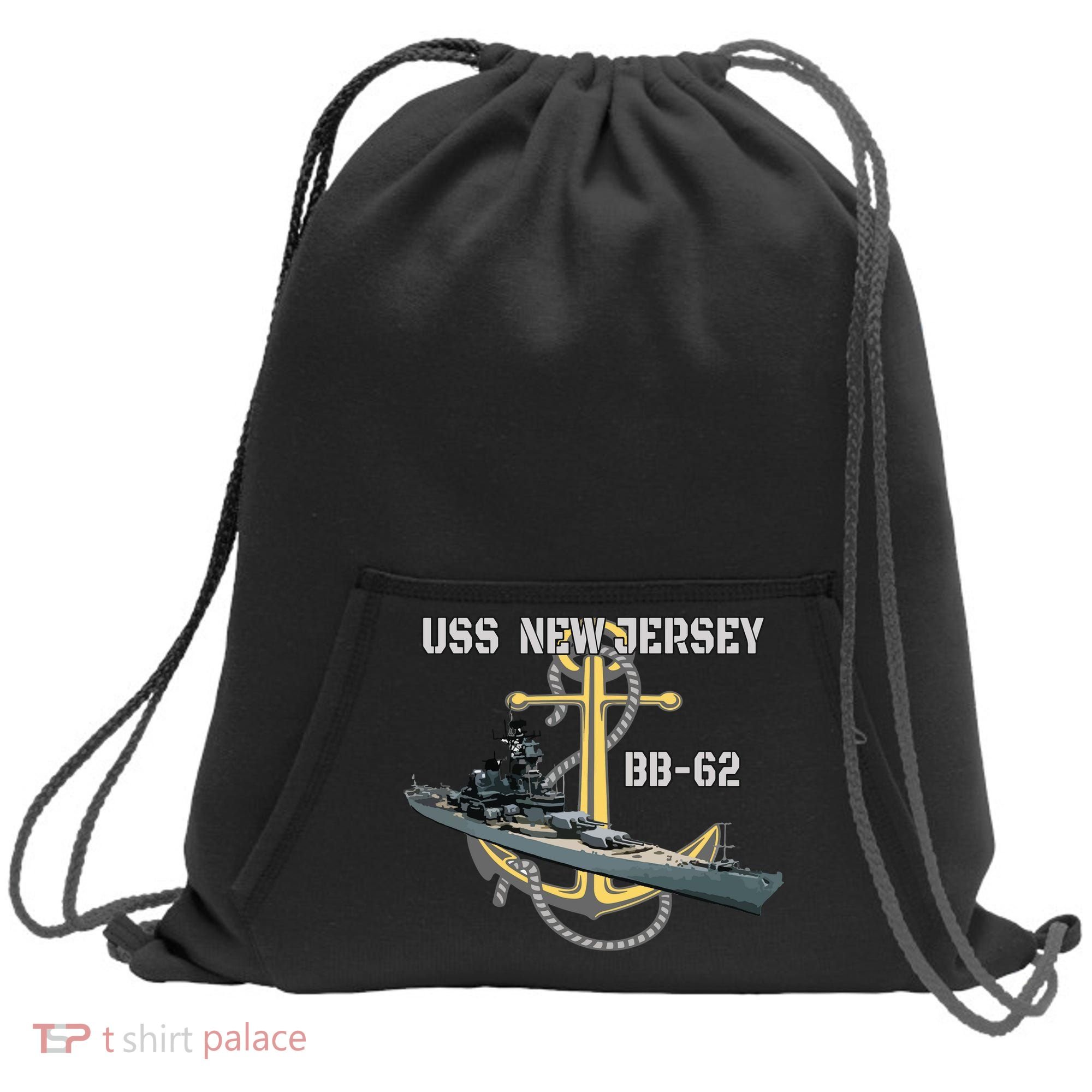 Uss New Jersey Bb62 Battleship Ww2 American Warship Veteran Sweatshirt Cinch Pack Bag