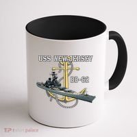 Uss New Jersey Bb62 Battleship Ww2 American Warship Veteran Coffee Mug thumb 1