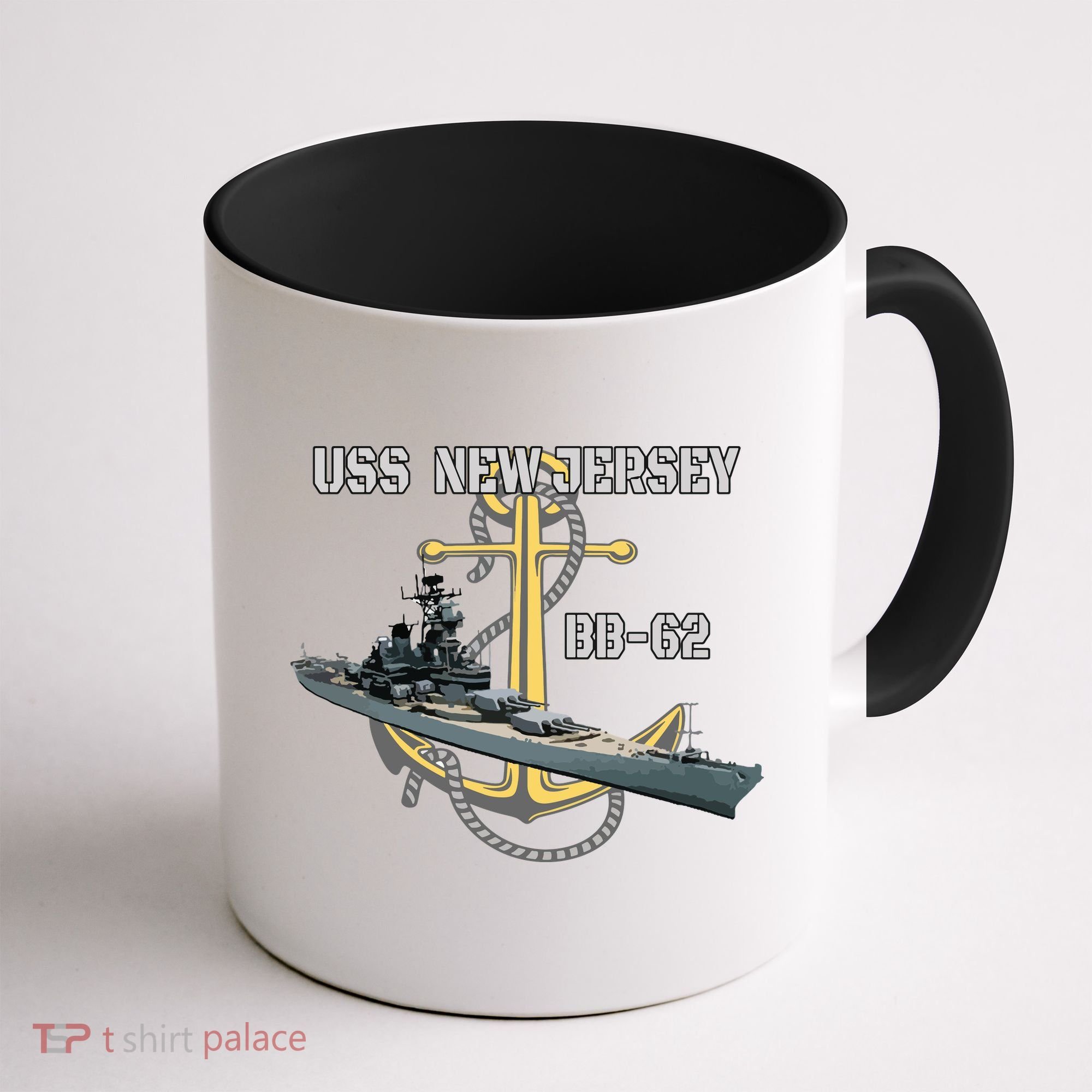 Uss New Jersey Bb62 Battleship Ww2 American Warship Veteran Coffee Mug