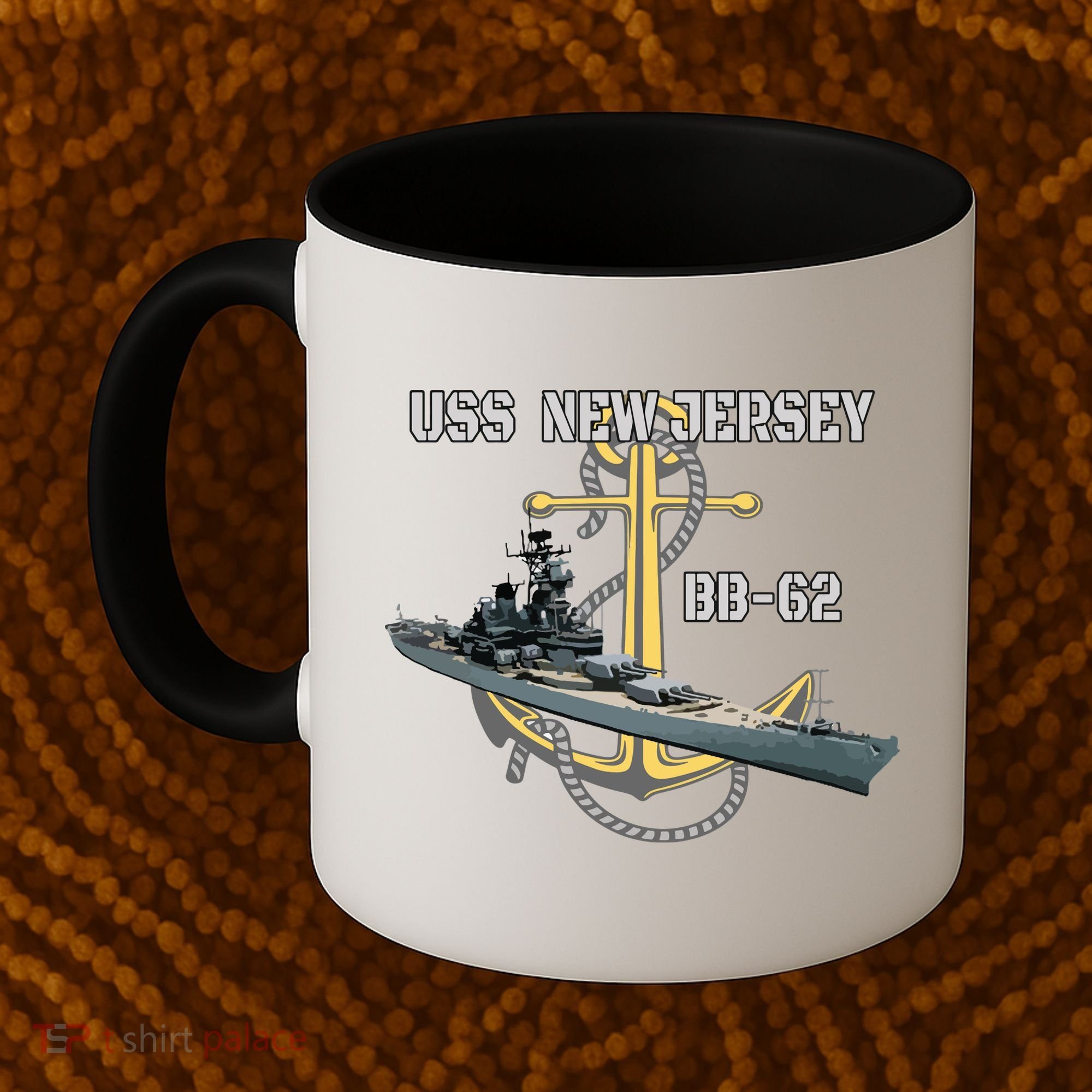 Uss New Jersey Bb62 Battleship Ww2 American Warship Veteran Coffee Mug
