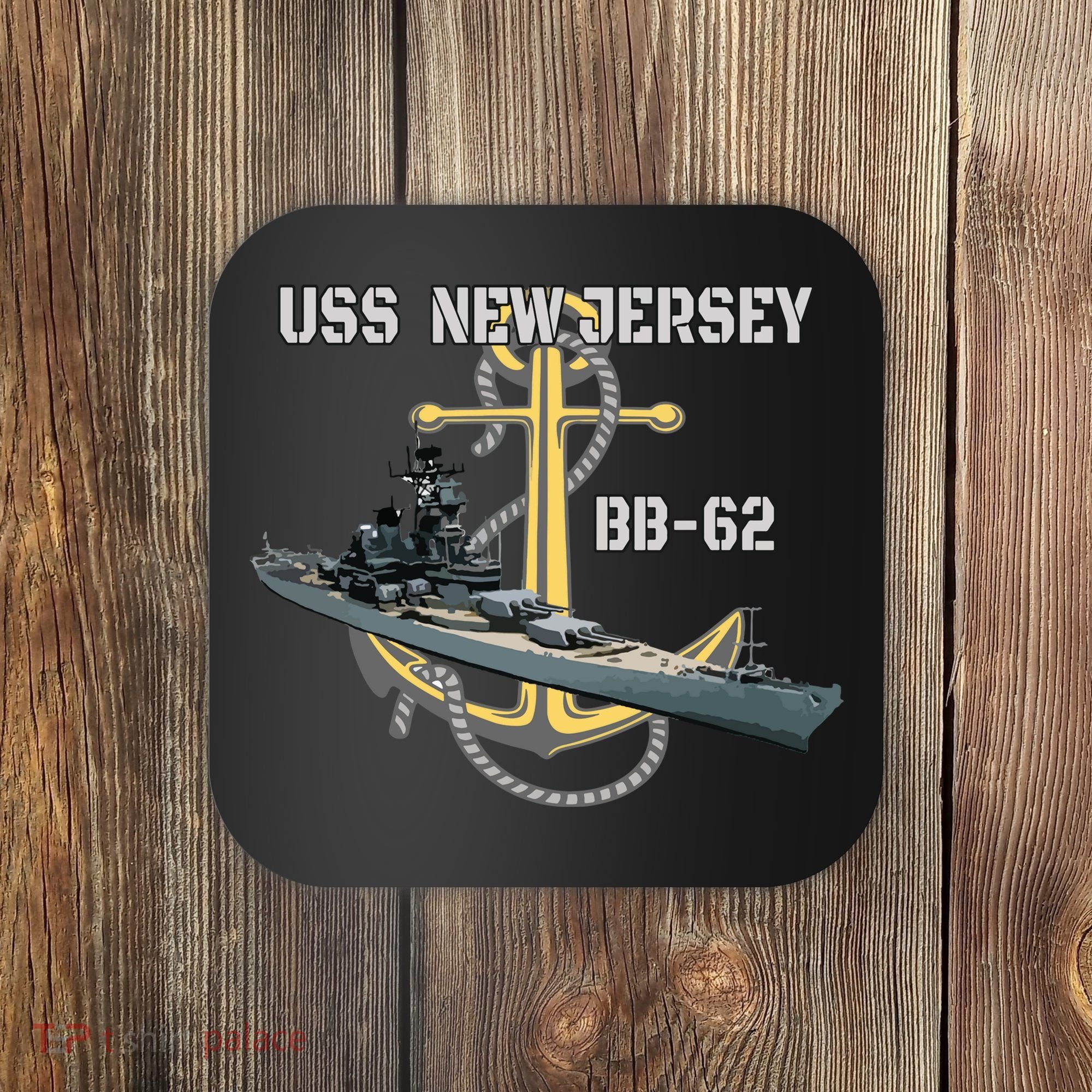 Uss New Jersey Bb62 Battleship Ww2 American Warship Veteran Coaster