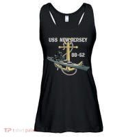 Uss New Jersey Bb62 Battleship Ww2 American Warship Veteran Ladies Essential Flowy Tank thumb 0