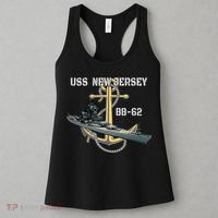Uss New Jersey Bb62 Battleship Ww2 American Warship Veteran Women's Tank Top thumb 3