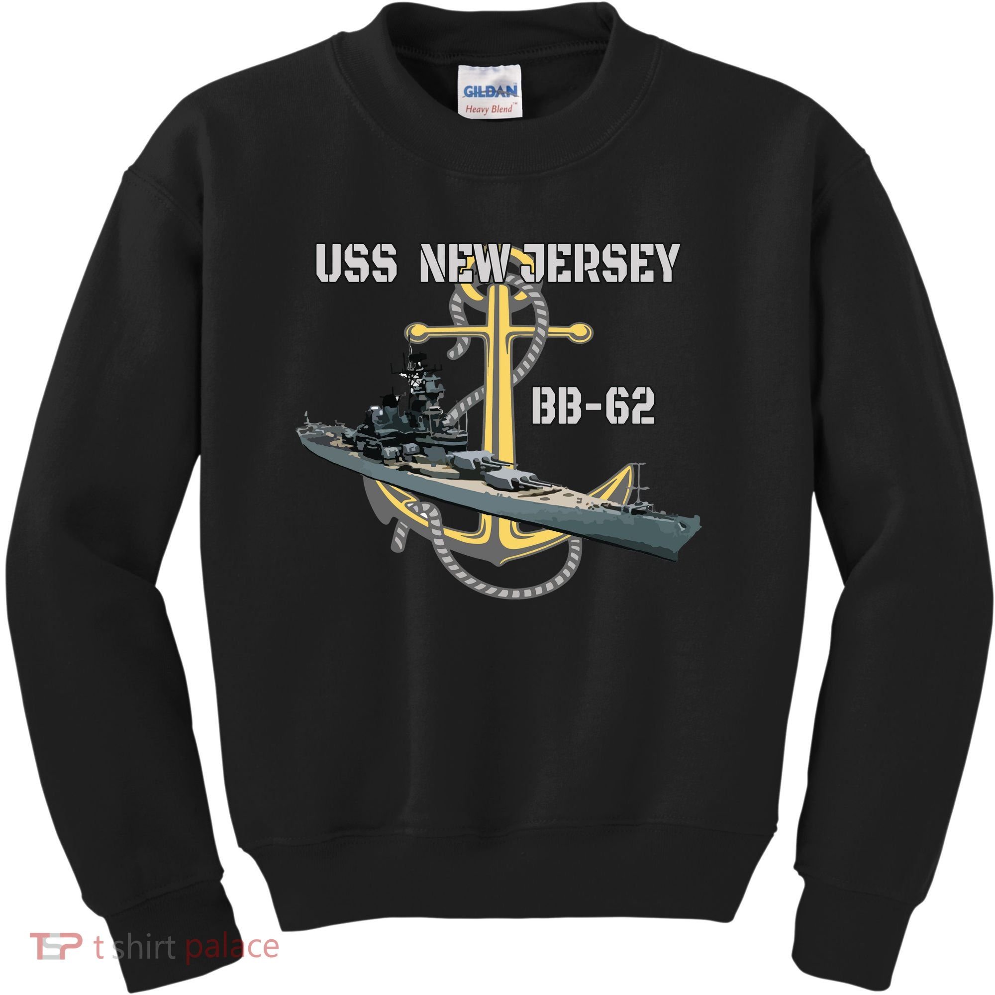 Uss New Jersey Bb62 Battleship Ww2 American Warship Veteran Kids Sweatshirt