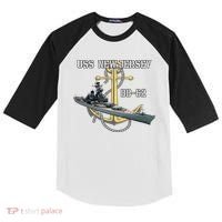 Uss New Jersey Bb62 Battleship Ww2 American Warship Veteran Kids Colorblock Raglan Jersey thumb 0
