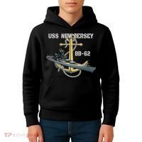 Uss New Jersey Bb62 Battleship Ww2 American Warship Veteran Kids Hoodie thumb 4