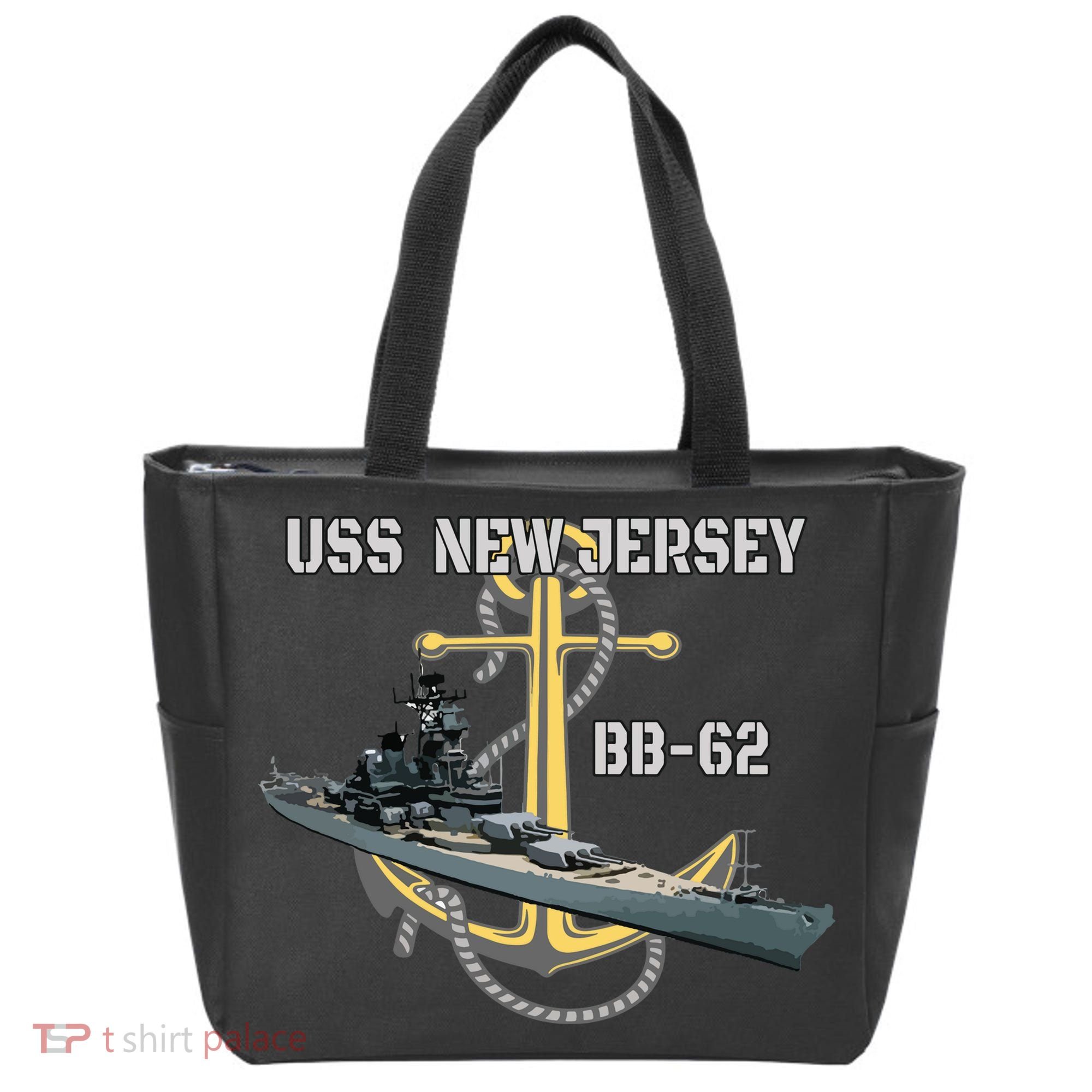Uss New Jersey Bb62 Battleship Ww2 American Warship Veteran Tote Bag