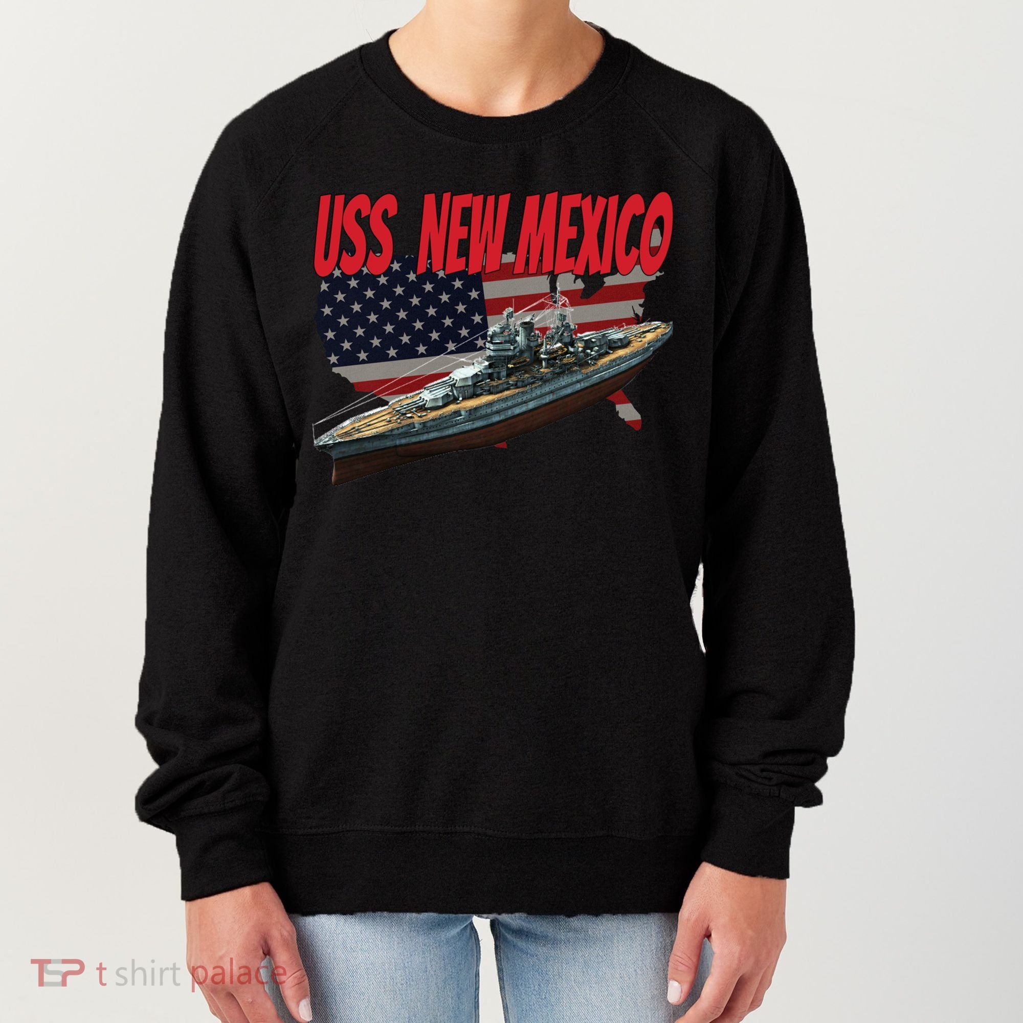 Uss New Mexico Bbgift40 Ww2 War Veteran Battleship Dad Son Boy Gift Women's Sweatshirt
