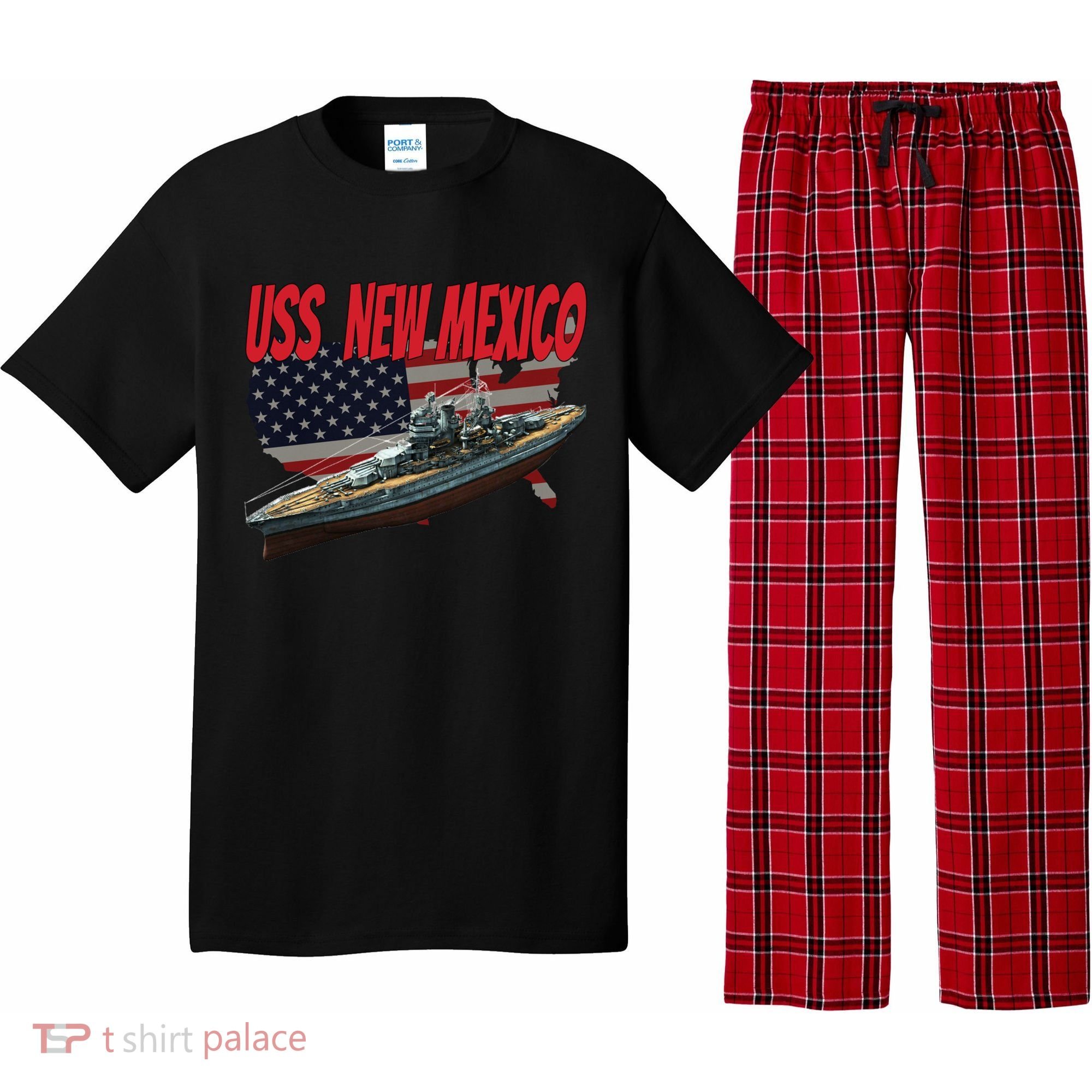 Uss New Mexico Bbgift40 Ww2 War Veteran Battleship Dad Son Boy Gift Pajama Set