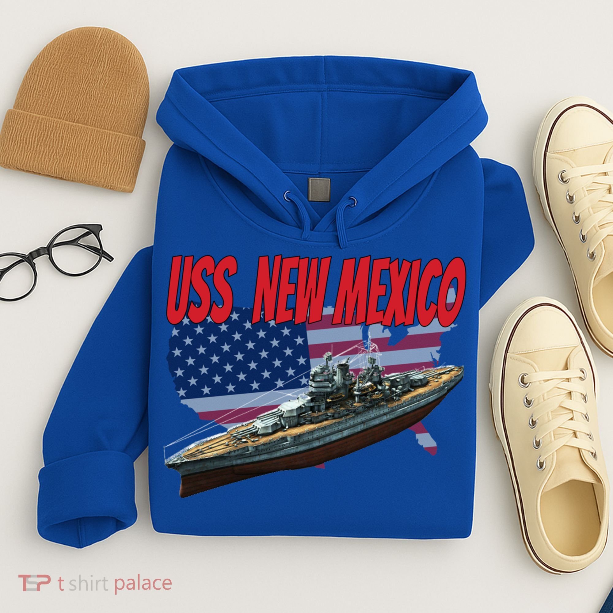 Uss New Mexico Bbgift40 Ww2 War Veteran Battleship Dad Son Boy Gift Hoodie