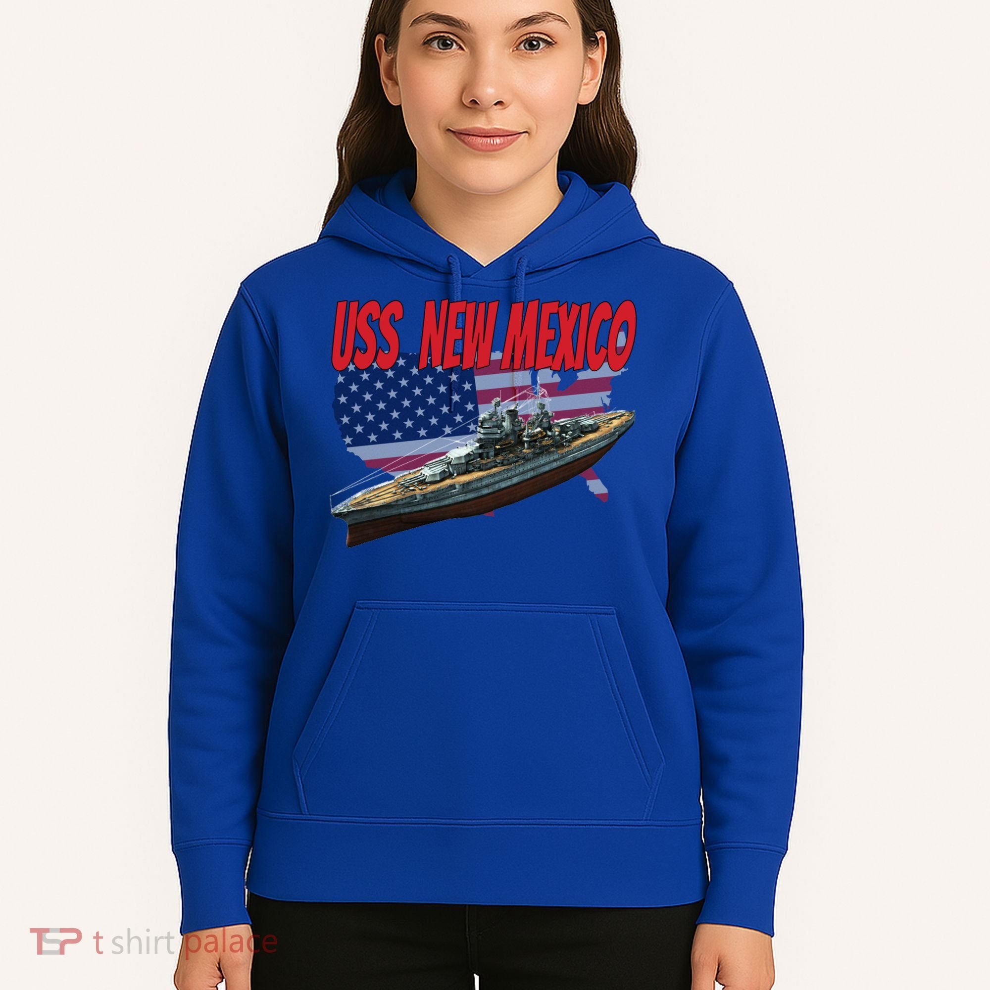 Uss New Mexico Bbgift40 Ww2 War Veteran Battleship Dad Son Boy Gift Hoodie
