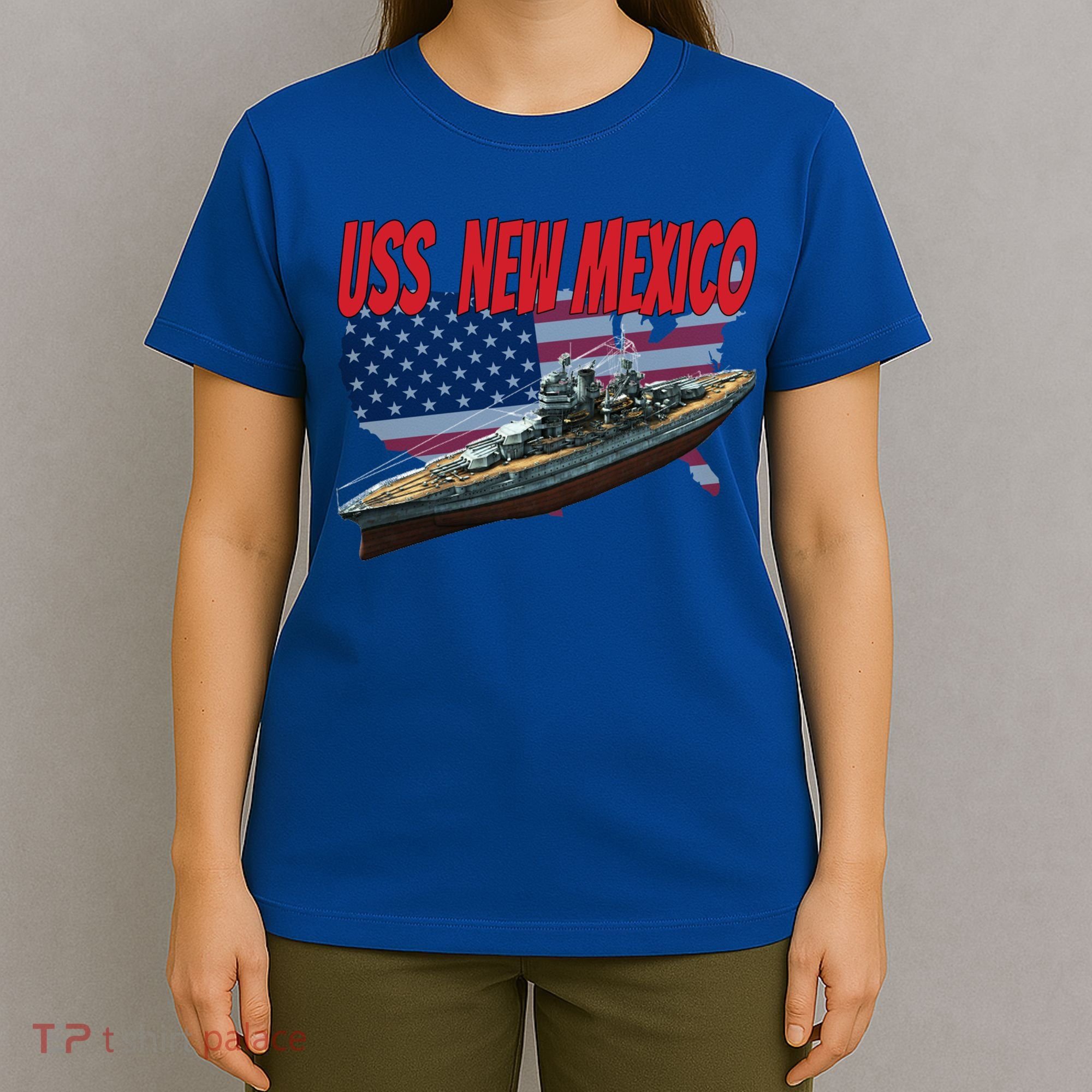 Uss New Mexico Bbgift40 Ww2 War Veteran Battleship Dad Son Boy Gift T-Shirt