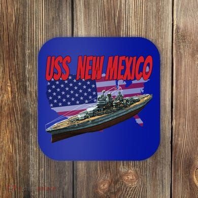 Uss New Mexico Bbgift40 Ww2 War Veteran Battleship Dad Son Boy Gift Coaster
