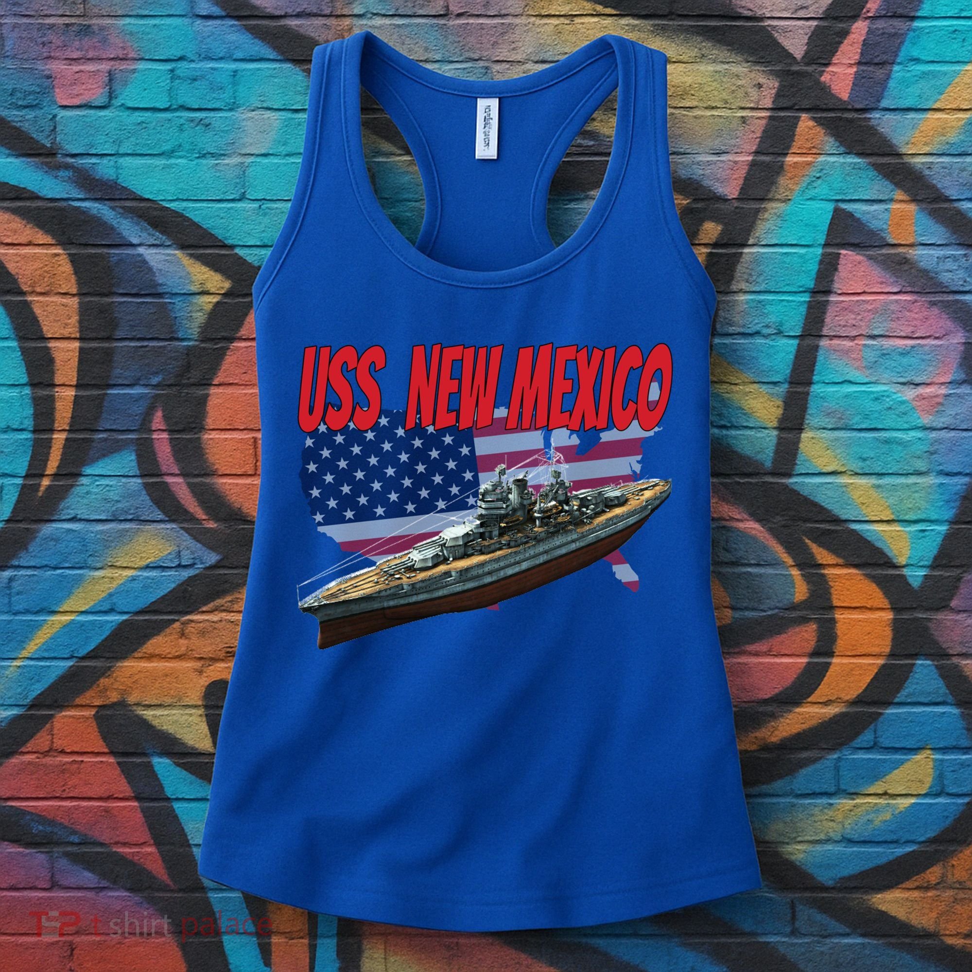 Uss New Mexico Bbgift40 Ww2 War Veteran Battleship Dad Son Boy Gift Women's Tank Top