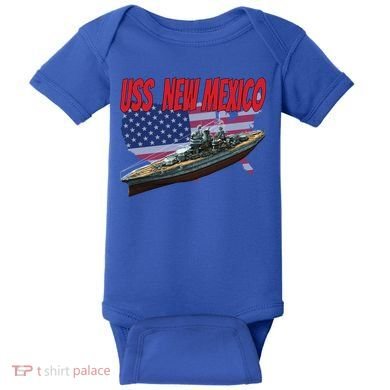 Uss New Mexico Bbgift40 Ww2 War Veteran Battleship Dad Son Boy Gift Baby Bodysuit