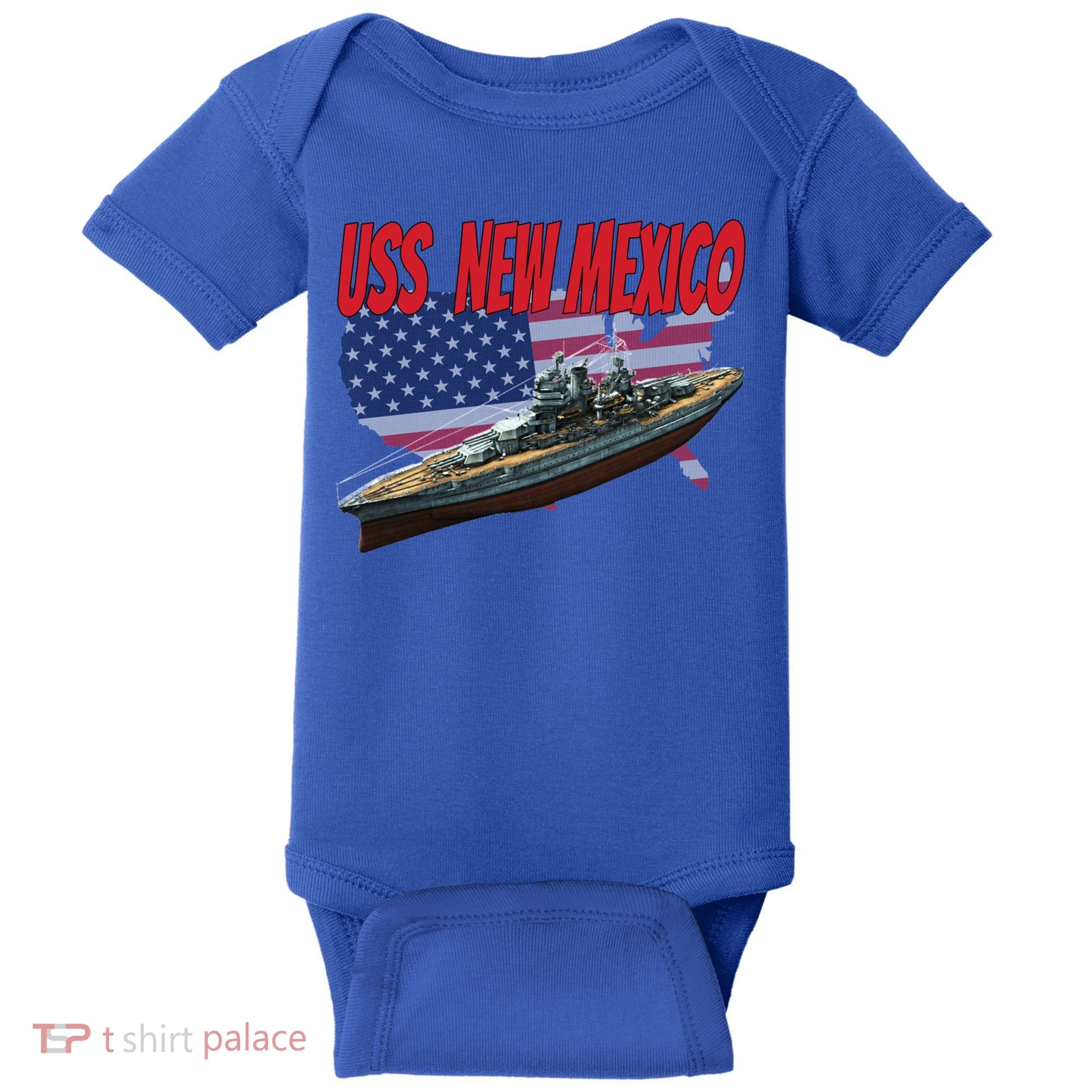 Uss New Mexico Bbgift40 Ww2 War Veteran Battleship Dad Son Boy Gift Baby Bodysuit