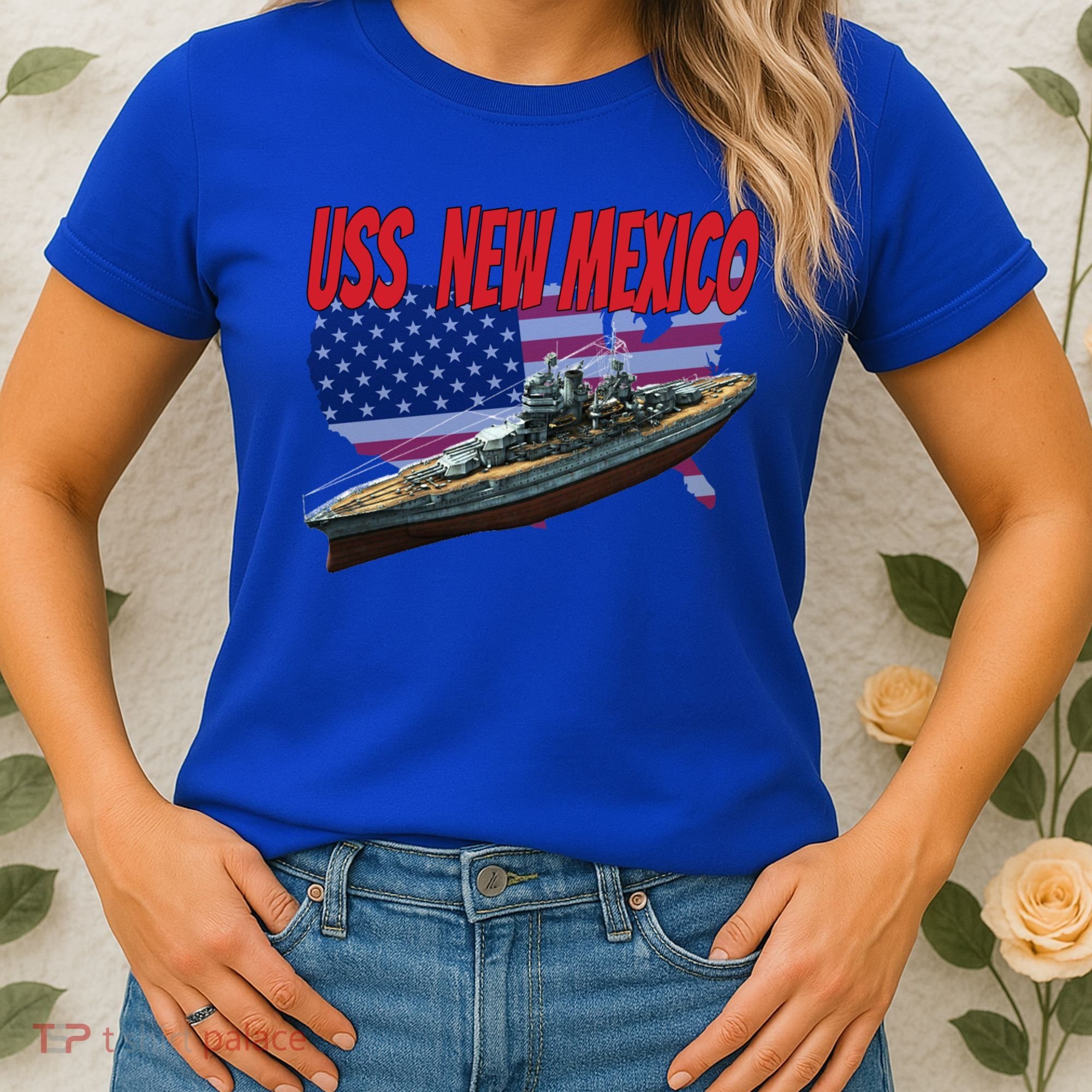 Uss New Mexico Bbgift40 Ww2 War Veteran Battleship Dad Son Boy Gift Women's T-Shirt