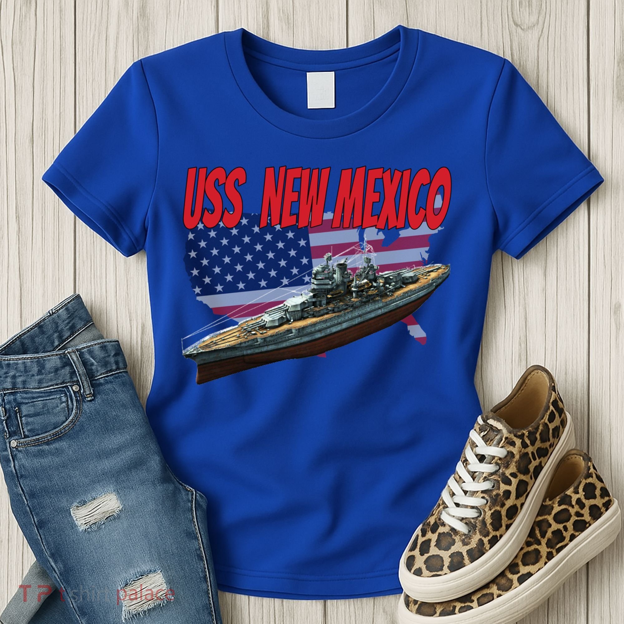 Uss New Mexico Bbgift40 Ww2 War Veteran Battleship Dad Son Boy Gift Women's T-Shirt
