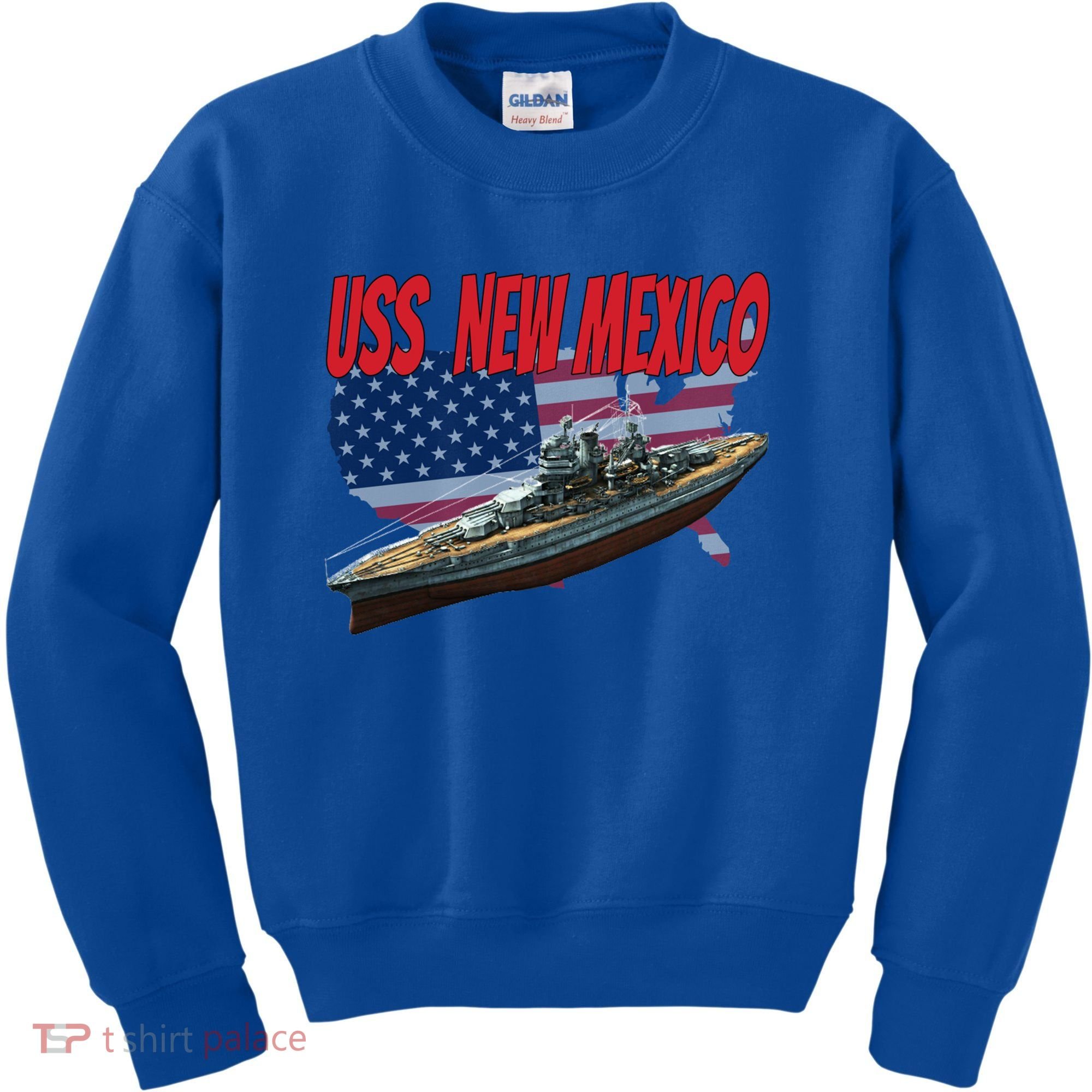 Uss New Mexico Bbgift40 Ww2 War Veteran Battleship Dad Son Boy Gift Kids Sweatshirt