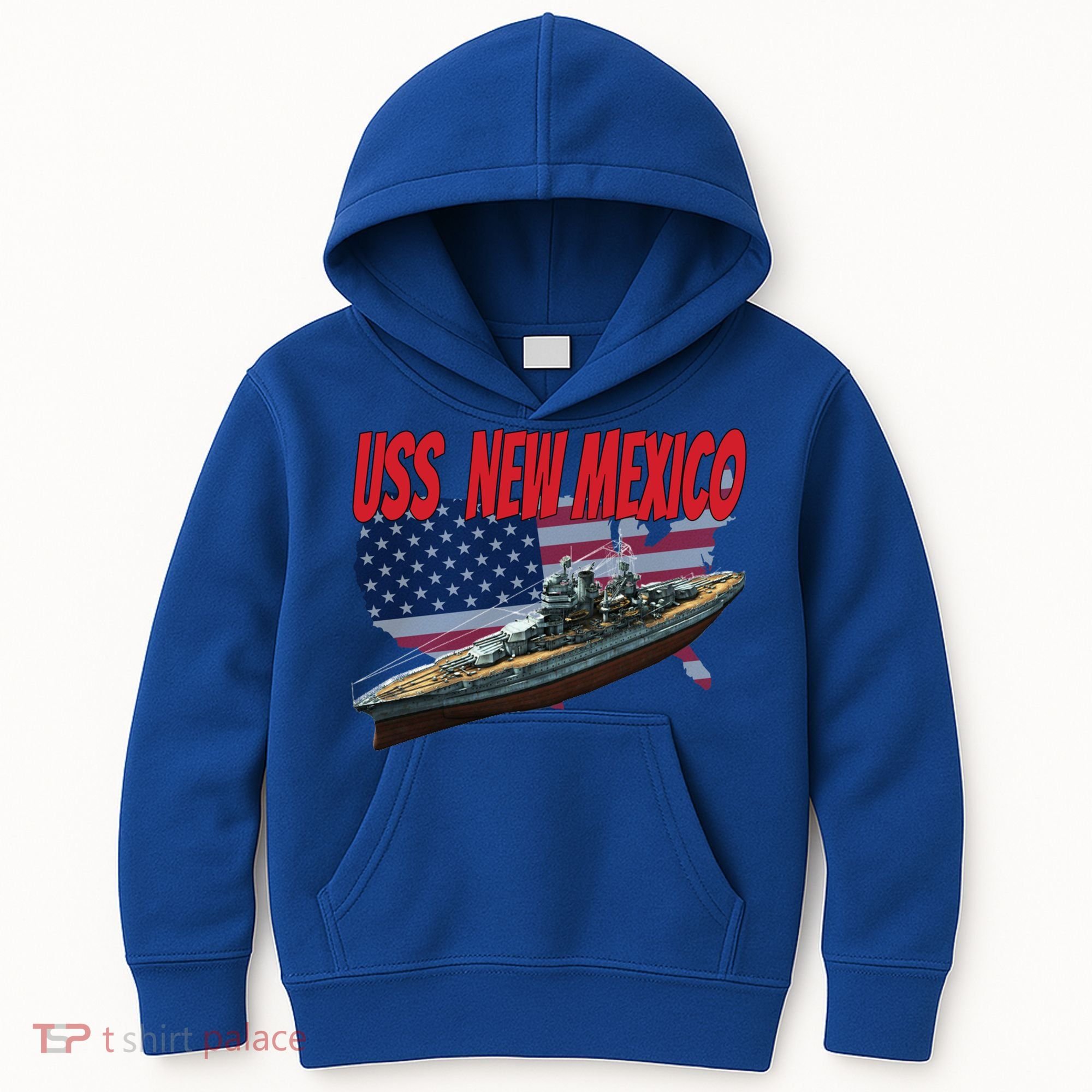 Uss New Mexico Bbgift40 Ww2 War Veteran Battleship Dad Son Boy Gift Kids Hoodie