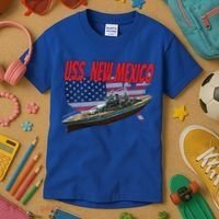 Uss New Mexico Bbgift40 Ww2 War Veteran Battleship Dad Son Boy Gift Kids T-Shirt thumb 3